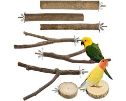 Natuurlijke Vogelzitstokken voor Parkieten en Kanaries, Houten Vogelstandaard en Accessoires voor Vogelkooien