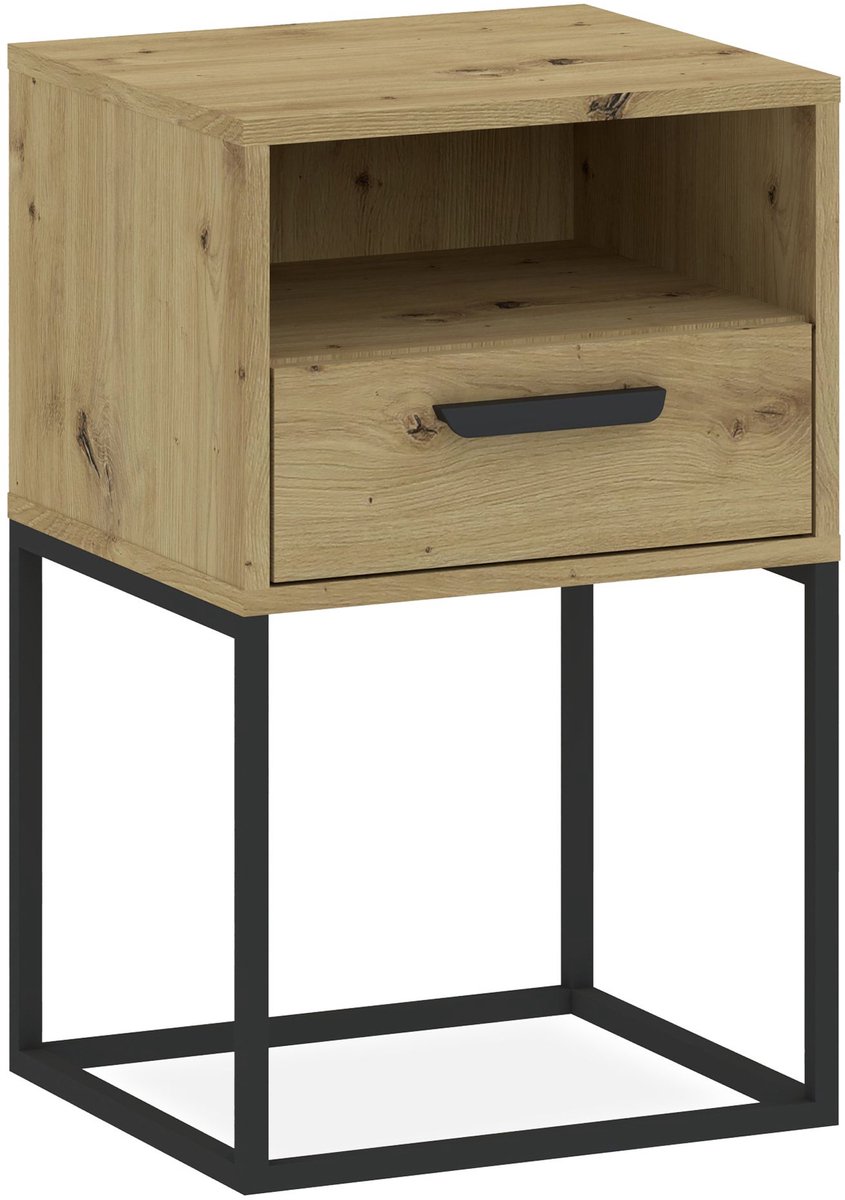 KONSIMO® RECTUS Nachtkastje - met lade - met plank - Bijzettafel - Brons - 40x65x39 cm
