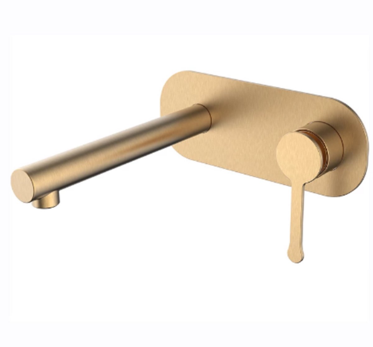 Hudor Wastafelkraan Goud - Fonteinkraan Wandmontage Geborsteld Messing - Tweegats Mengkraan Wastafel Kraan Scamandre Collectie - Moderne Badkamer Kraan