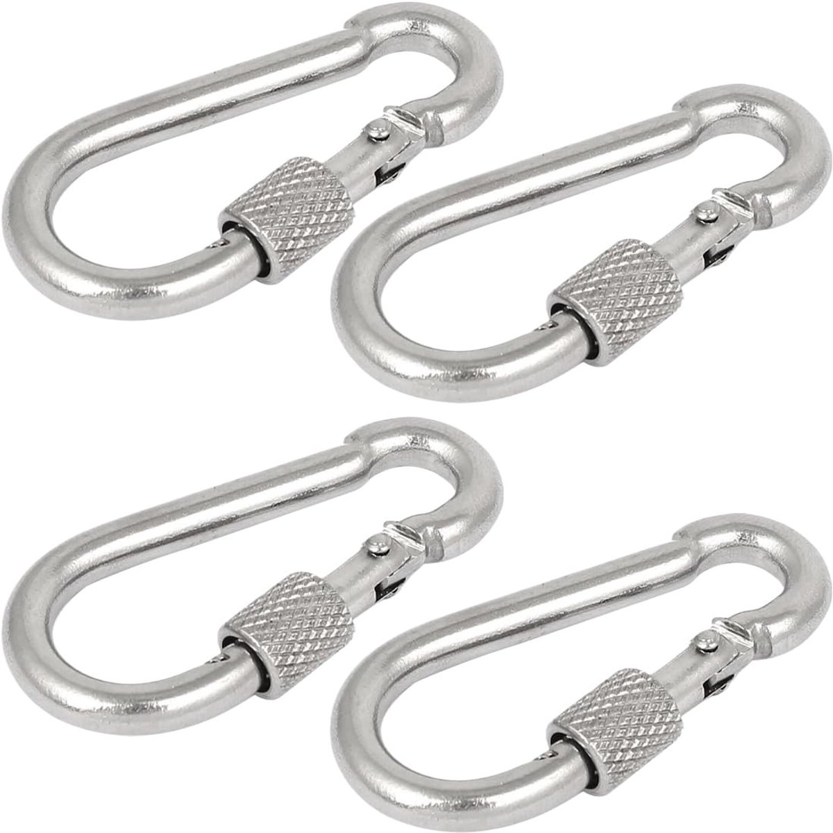 Vlemico - Karabijnhaak - Aluminiumlegering - Multifunctioneel - 4 stuks - Verbindingssleutel - Geschikt voor rugzak, tent, touw, drinkfles