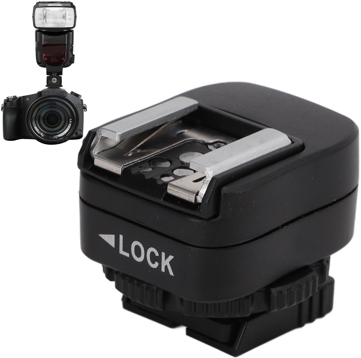 By shayne - Flitsschoenadapter - Extra PC Sync-aansluitpoort - Compact en gebruiksvriendelijk - Zwart - Geschikt voor Sony camera's - Ideaal voor pro.