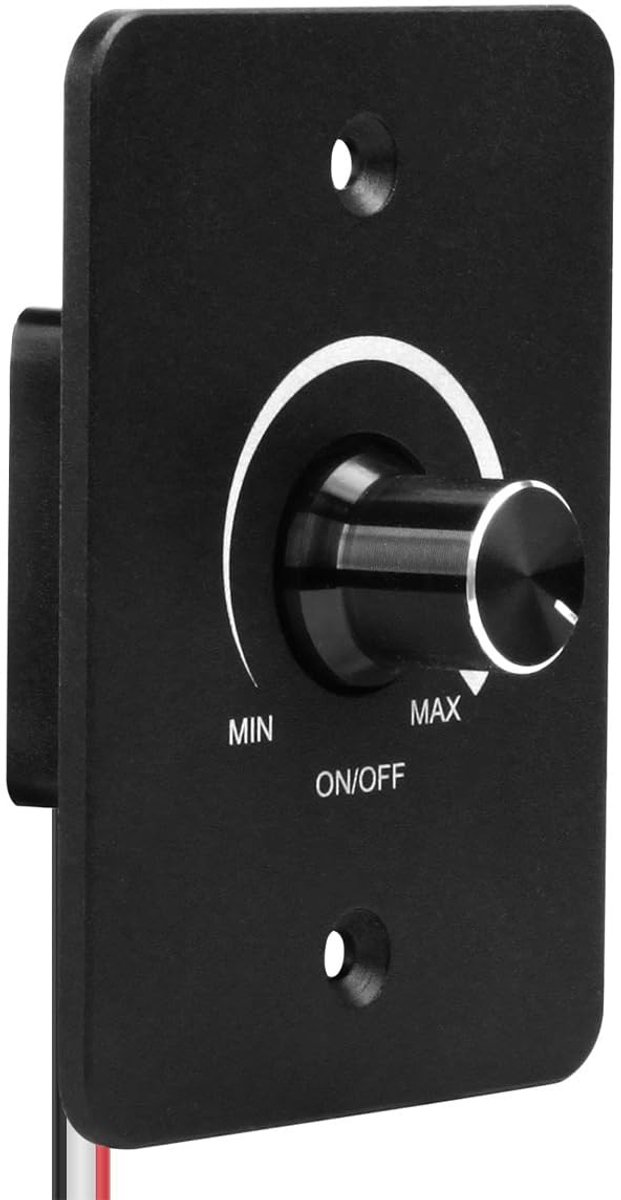 By shayne - 12V Dimmer Schakelaar - Dimmer - Flikkervrij en Ruisvrij - Aluminium - Draaiknop Bediening - Geschikt voor Camper, Auto, Boot en Vrac...