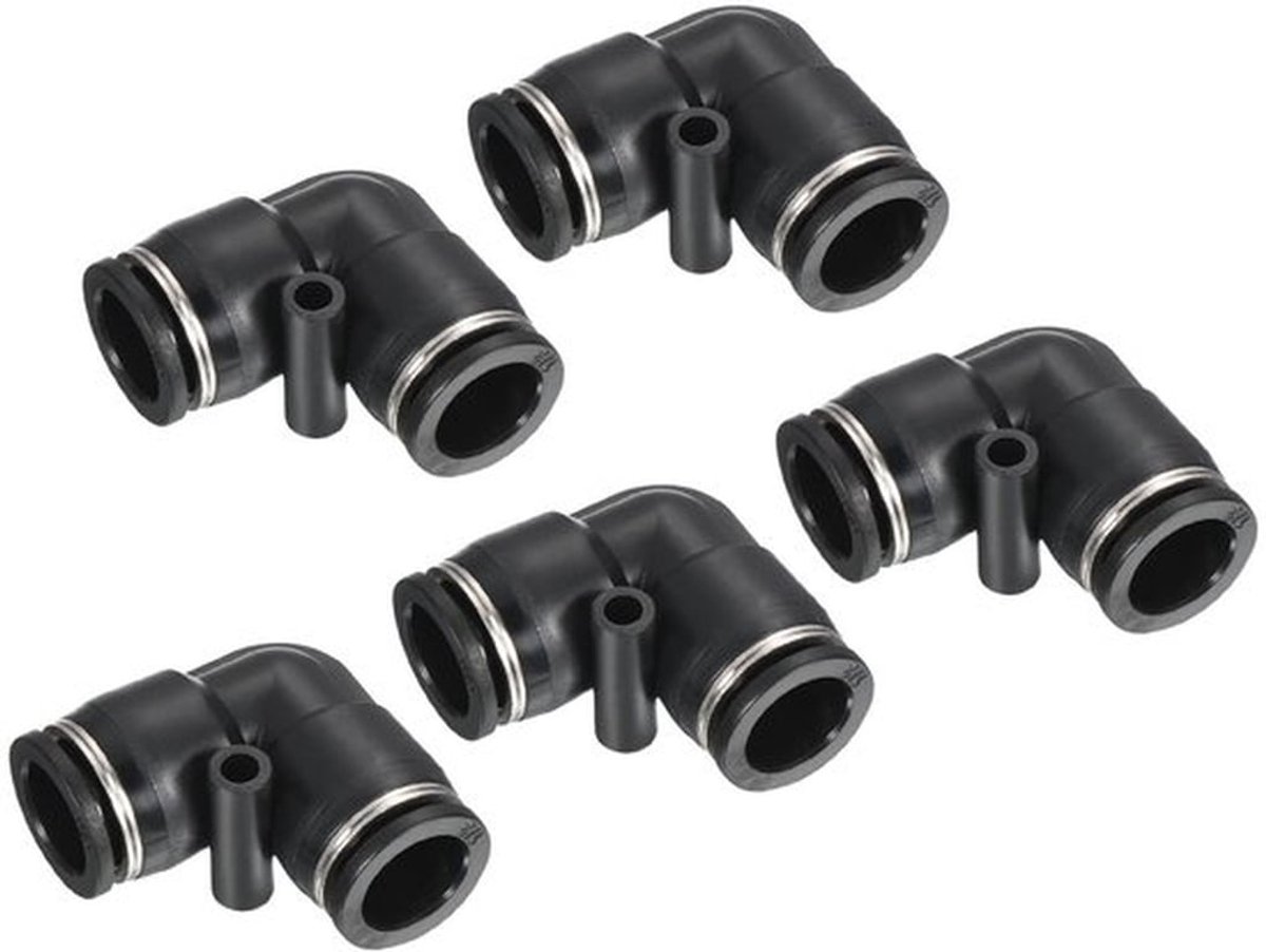 1/2 Inch Kniebogen - 5 Stuks - Snelle Verbindingen - Zwart