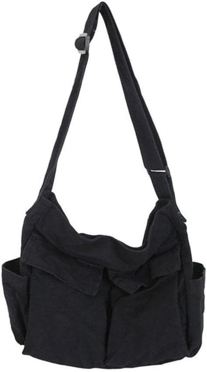 Grote capaciteit canvas crossbody tas met meerdere vakken - voor dames en heren