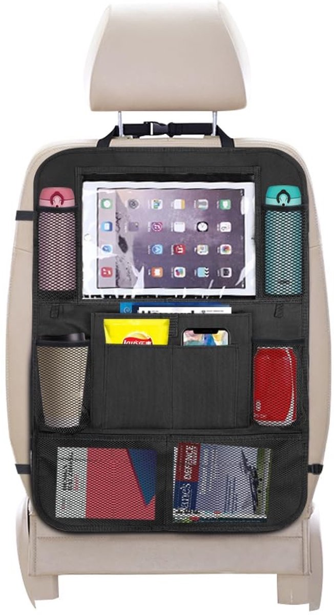 Zeynomax - Autostoelbeschermer - Autostoelorganizer - Bescherming tegen stoten - 65 x 46 cm - Waterdicht - Geschikt voor kinderen - Universele pasvorm