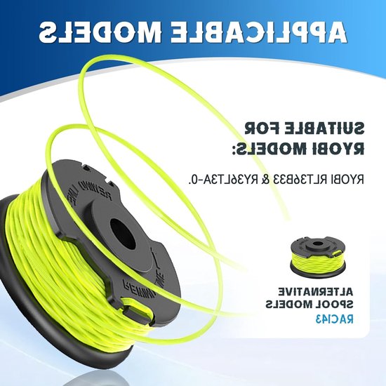 Set van 4 Vervangende Draadspoelen voor Trimmers, 2.0 mm Dikte, 6.1 m Lengte, Geschikt voor Diverse Merken — afbeelding 2