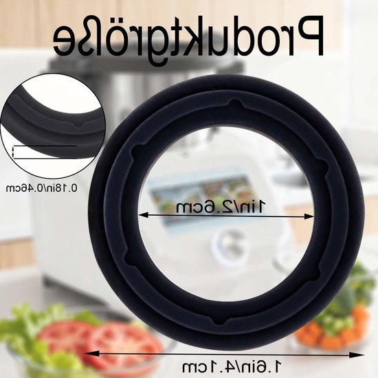 Set van 3 Verzegelringen voor Keukenmachines, Vervangende Ringen voor Foodprocessor Accessoires met Schoonmaakborstel, Silicone Kwaliteit van Merkloos — afbeelding 5