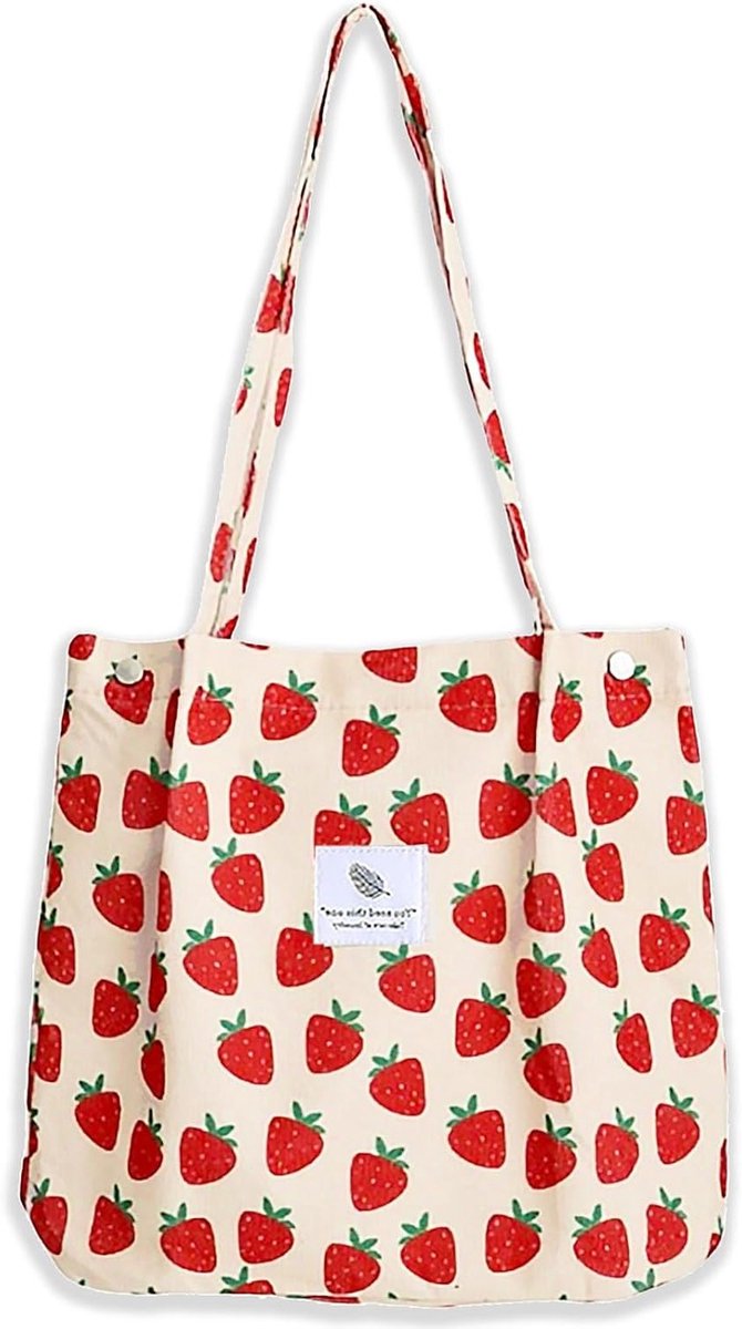 Grote Schoudertas voor Dames van Corduroy - Ideaal als Strandtas, Crossbody en Shopper voor Werk en School