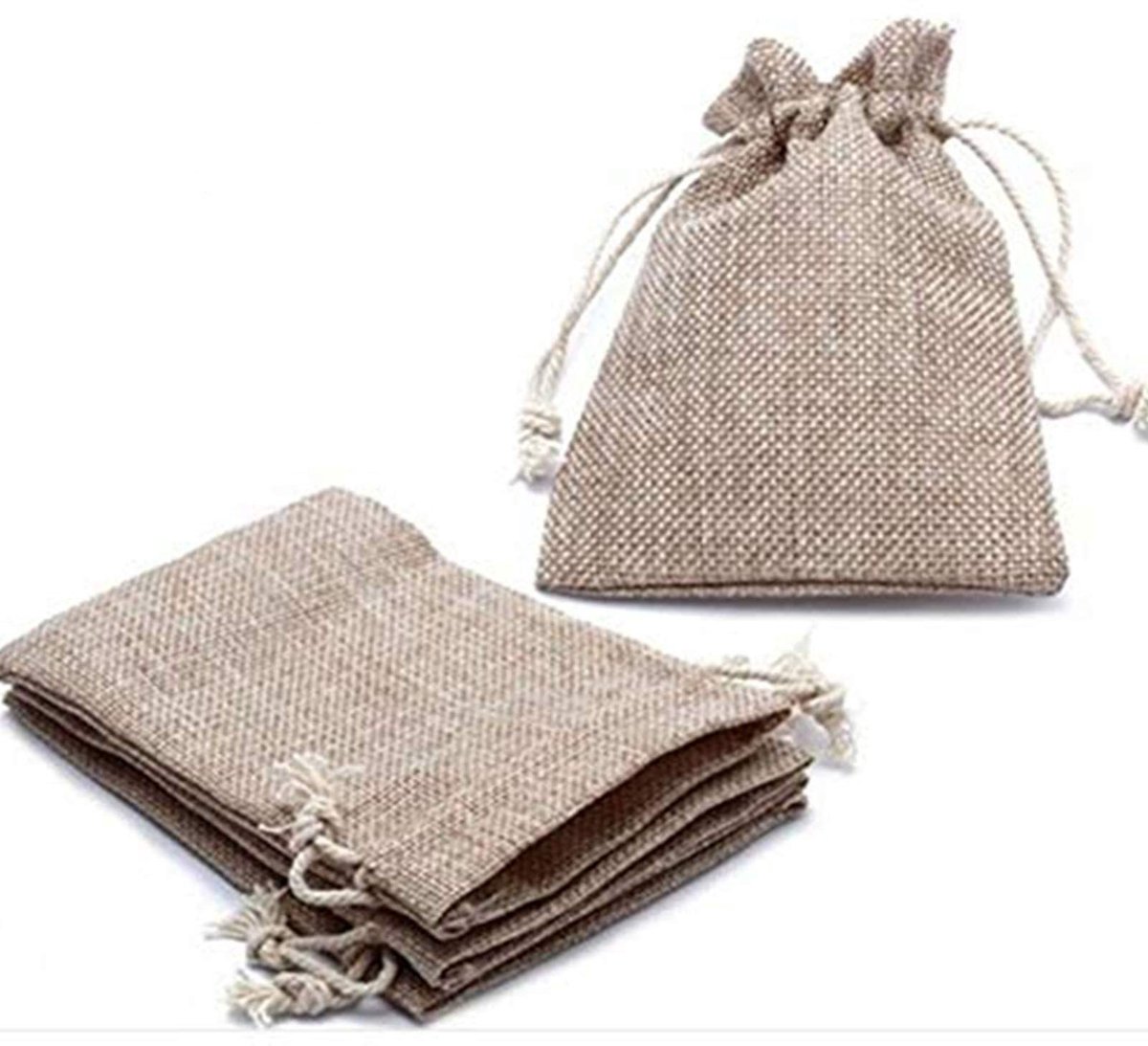 Dailygoods - Dailygoody - Jute Zakjes - Cadeauzakjes met Trekkoord - Perfect voor Bruiloften en Feesten - Bruin - Natuurzakjes - Ideaal voor Sieraden en Geschenken