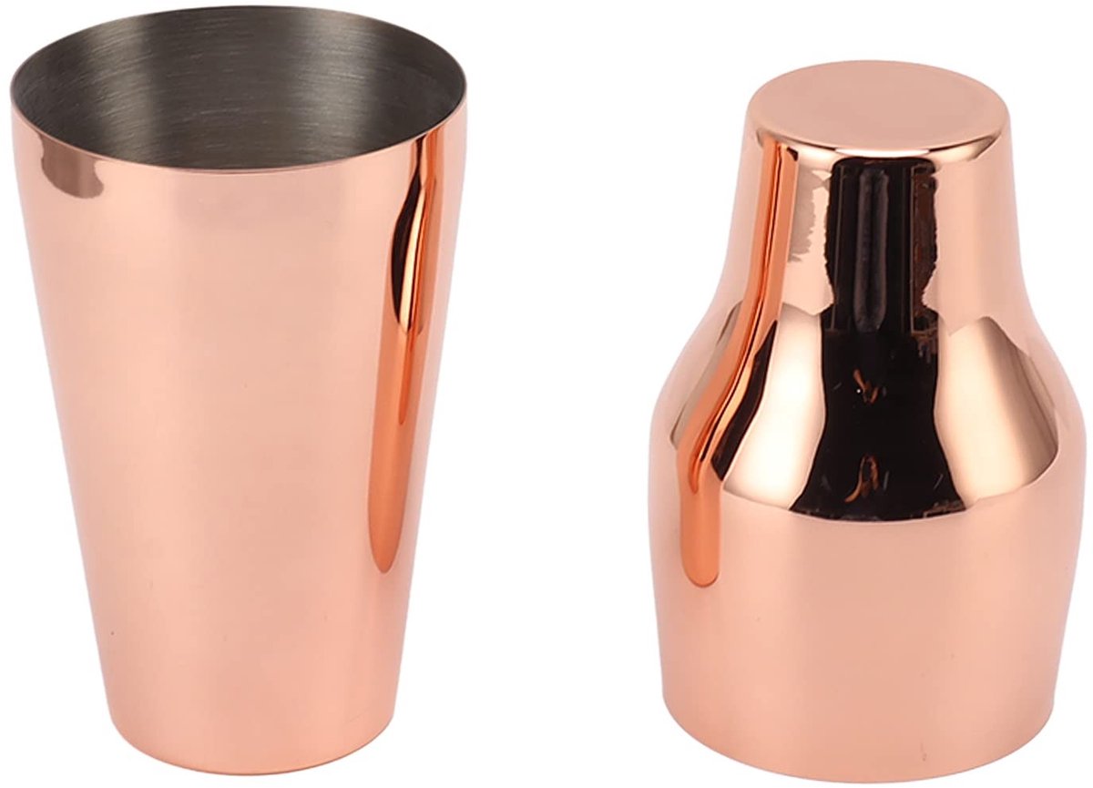 Dailygoods - Dailygoody - Roestvrij Staal Shaker - Cocktailshaker - Perfect voor Mixdrankjes - Rose goud - Twee-delige Mixer - Ideaal voor Bar en Thuis - Geschikt ...