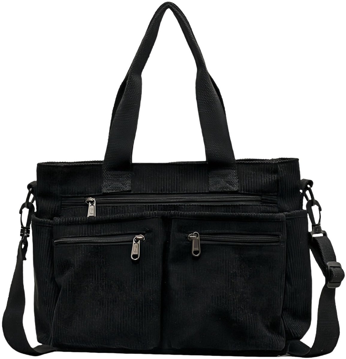 Dailygoods - Dailygoody - Tote Bag dames - Schoudertas geribbeld fluweel - Verstelbare schouderriem - Casual multifunctionele tas - Grote capaciteit - Ideaal voor