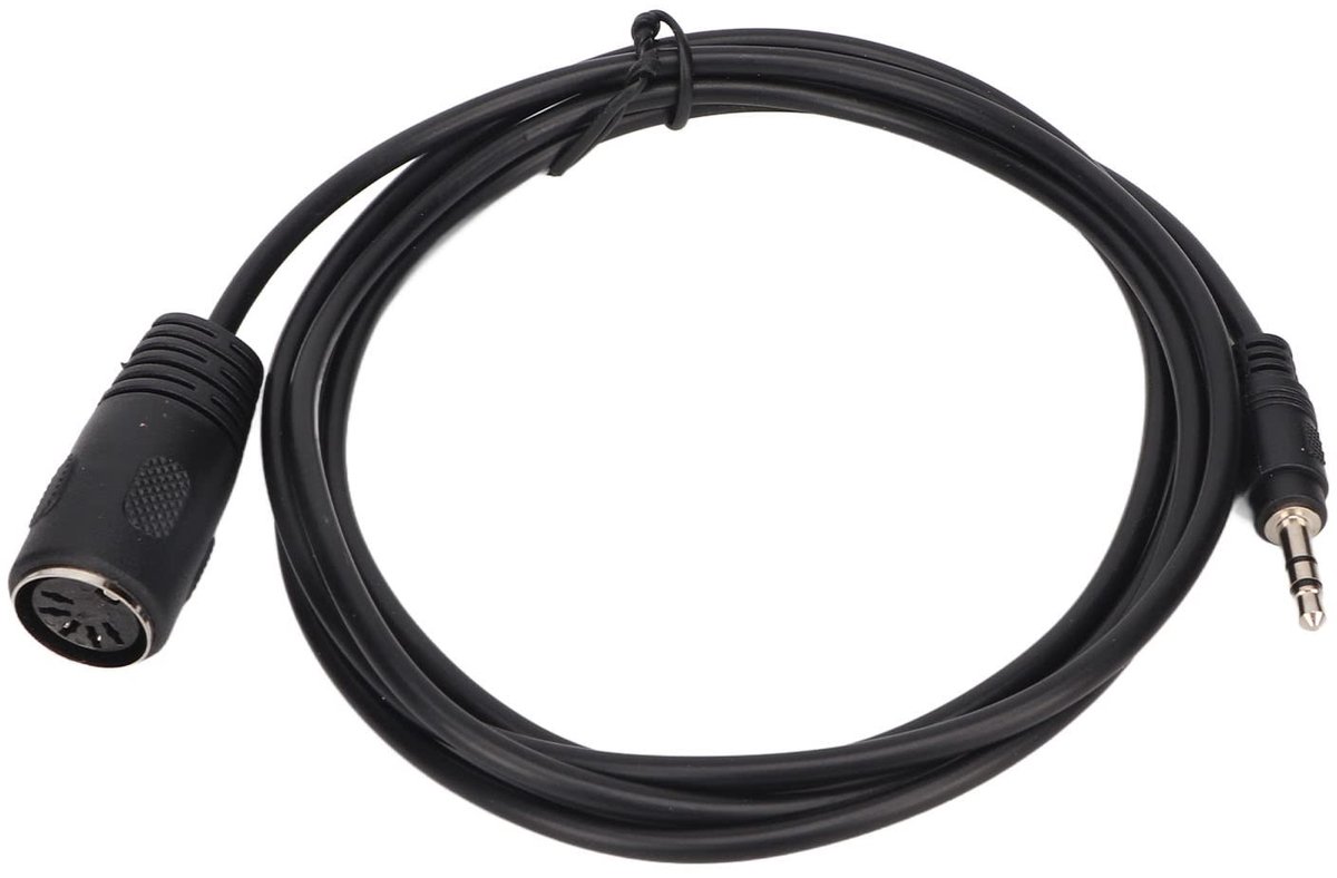 Dailygoods - Dailygoody - Audio Adapter - DIN 5 Pin naar 3.5mm Kabel - Professionele Geluidskwaliteit - Zwart - Geschikt voor Oude Speakersystemen - Eenvoudige Aan...