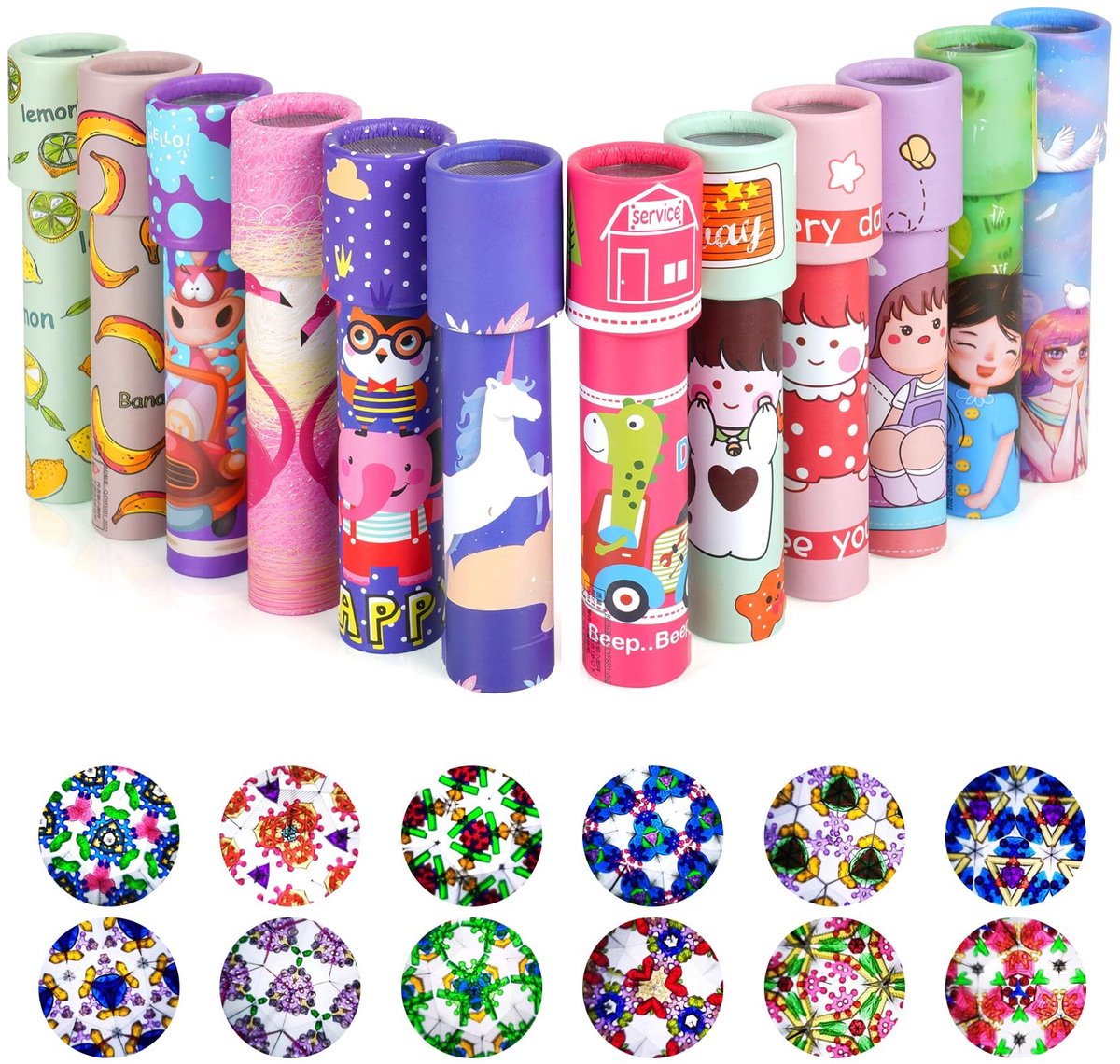 Dailygoods - Dailygoody - Klassieke caleidoscopen - Educatief speelgoed - Vintage retro - 12 stuks - Verjaardag - Klassikaal gebruik - Kinderen