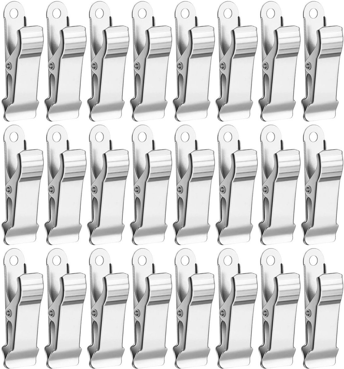 Dailygoods - Dailygoody - Metalen Clips - Multifunctionele Kledingclips - Zilverkleurig - Fotoclips - 24 Stuks - Perfect voor Thuis en Kantoor