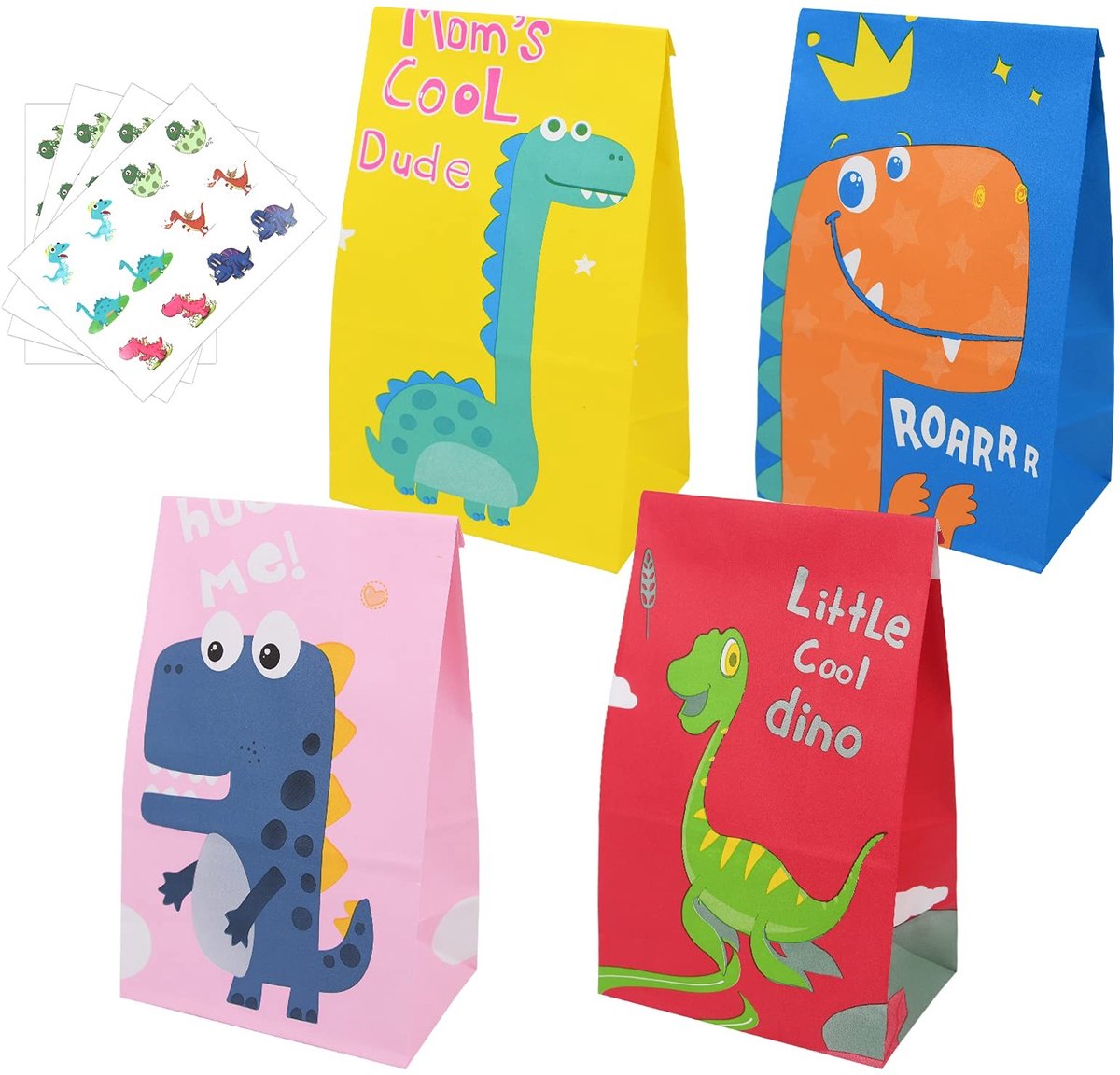 Dailygoods - Dailygoody - Cadeauzakjes - 48 Stuks Papieren Feestzakjes - Creatief en Opvouwbaar - Kraftzakken - Voor Kinderfeestjes, Verjaardag en Feesten