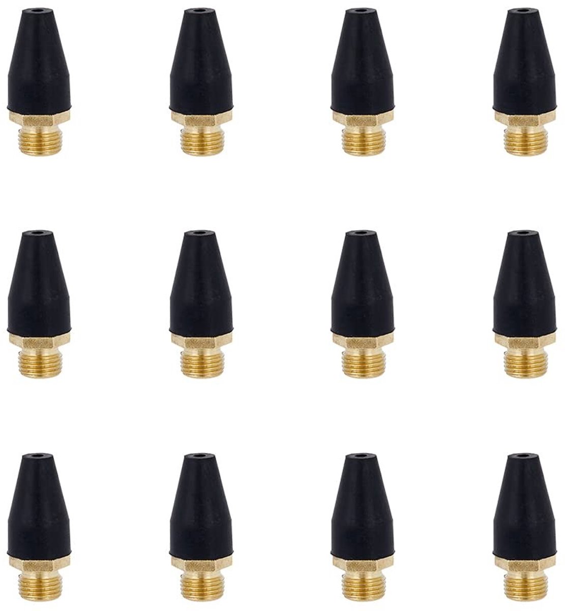 Dailygoody - Air Tool Accessoires - Rubberen Tips - Geschikt voor Opblazen - Zwart - Ideaal voor Fiets en Ballon - 12 Stuks