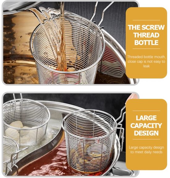 Dailygoods - Dailygoody - Roestvrij stalen pastamachine - Mesh spinnenzeef - Duurzaam en praktisch - Zilver - Geschikt voor noedels - Veilig in gebruik - Voor knoe — afbeelding 5