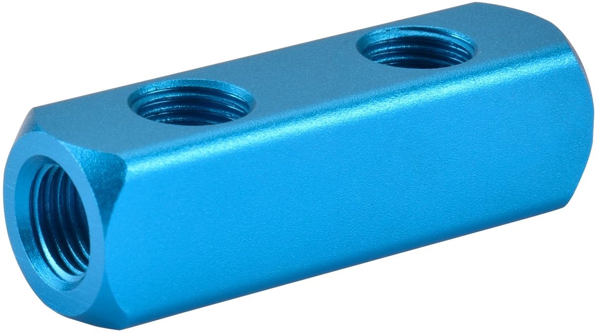 Dailygoods - Dailygoody - Pneumatisch Manifold Blok - 2 Weg 5 Poorten - Compact en lichtgewicht - Geschikt voor luchtcilinders - Eenvoudige installatie - Ideaal vo