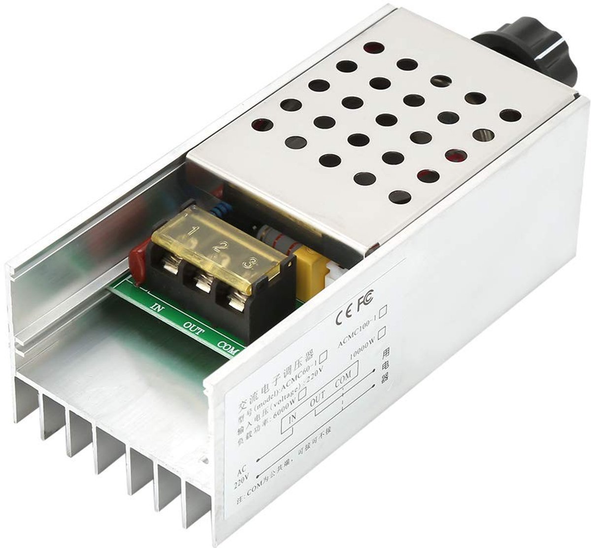 Dailygoods - Dailygoody - Voltage Regulator Dimmer 6000W - AC 220V - Temperatuur- en Snelheidscontroller - Voor Elektrische Toepassingen - Stroombeheer - Energie-e...