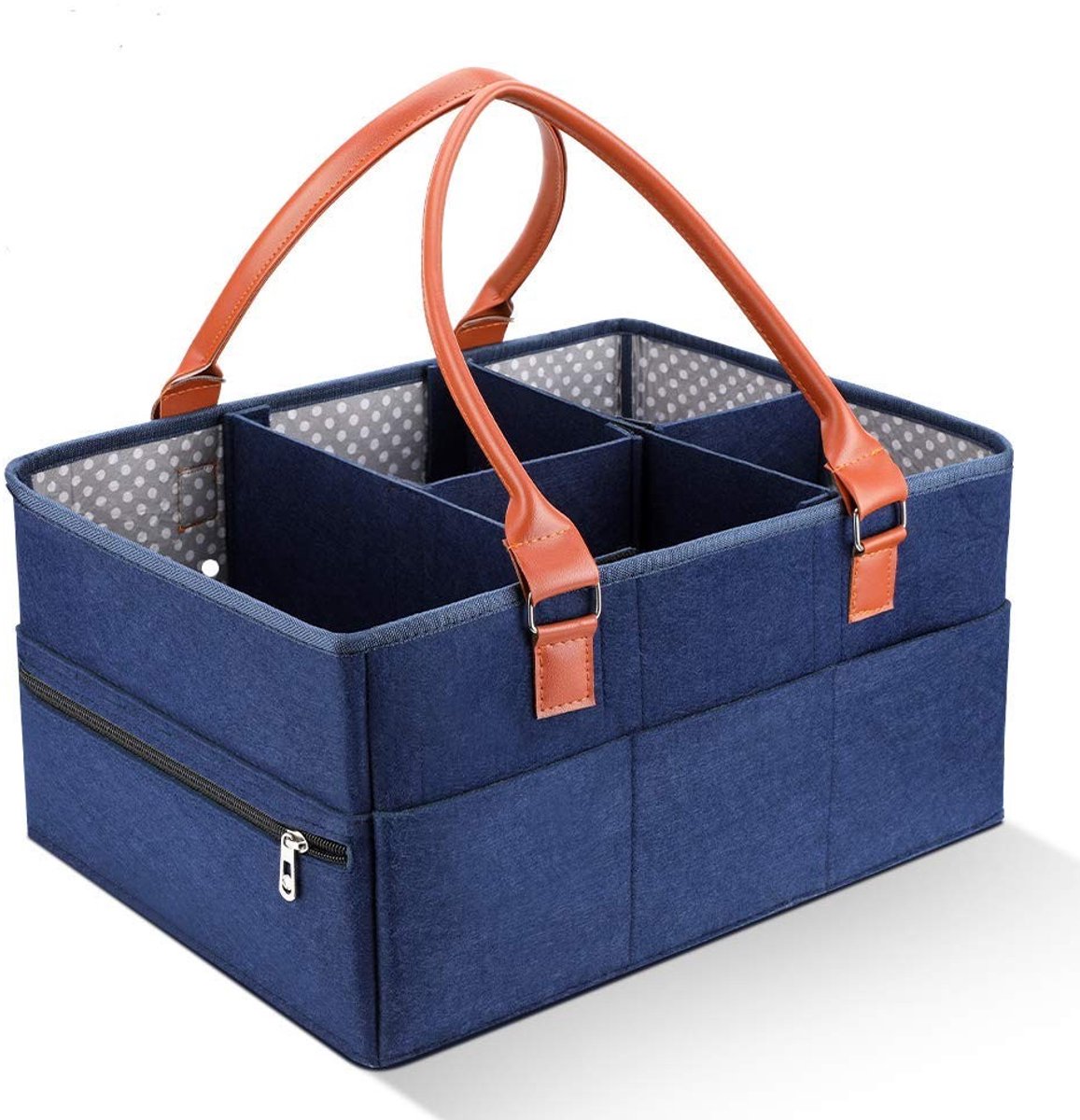 Dailygoody - Baby Nappy Caddy Organiser - Luiertas - Blauw - Luiers opslagmand - Ideaal voor onderweg - 5 Compartimenten