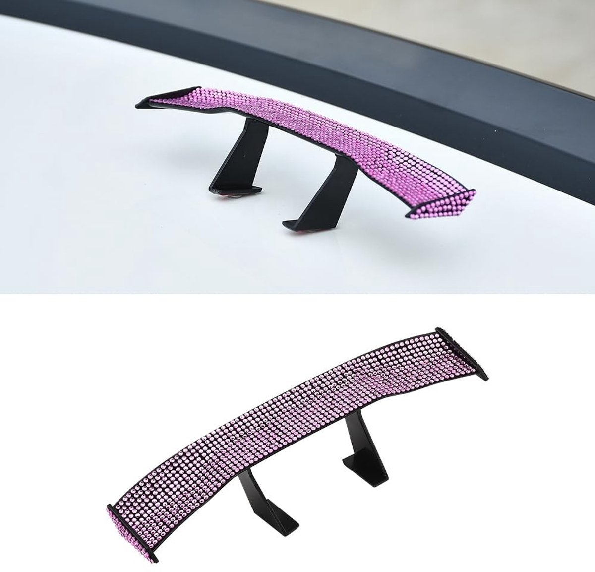 Dailygoody - Achterspoiler - Universele auto-accessoire - Modieuze bling - Zelfklevend - Decoratie voor auto - Strass-steentjes - Geschikt voor elke a
