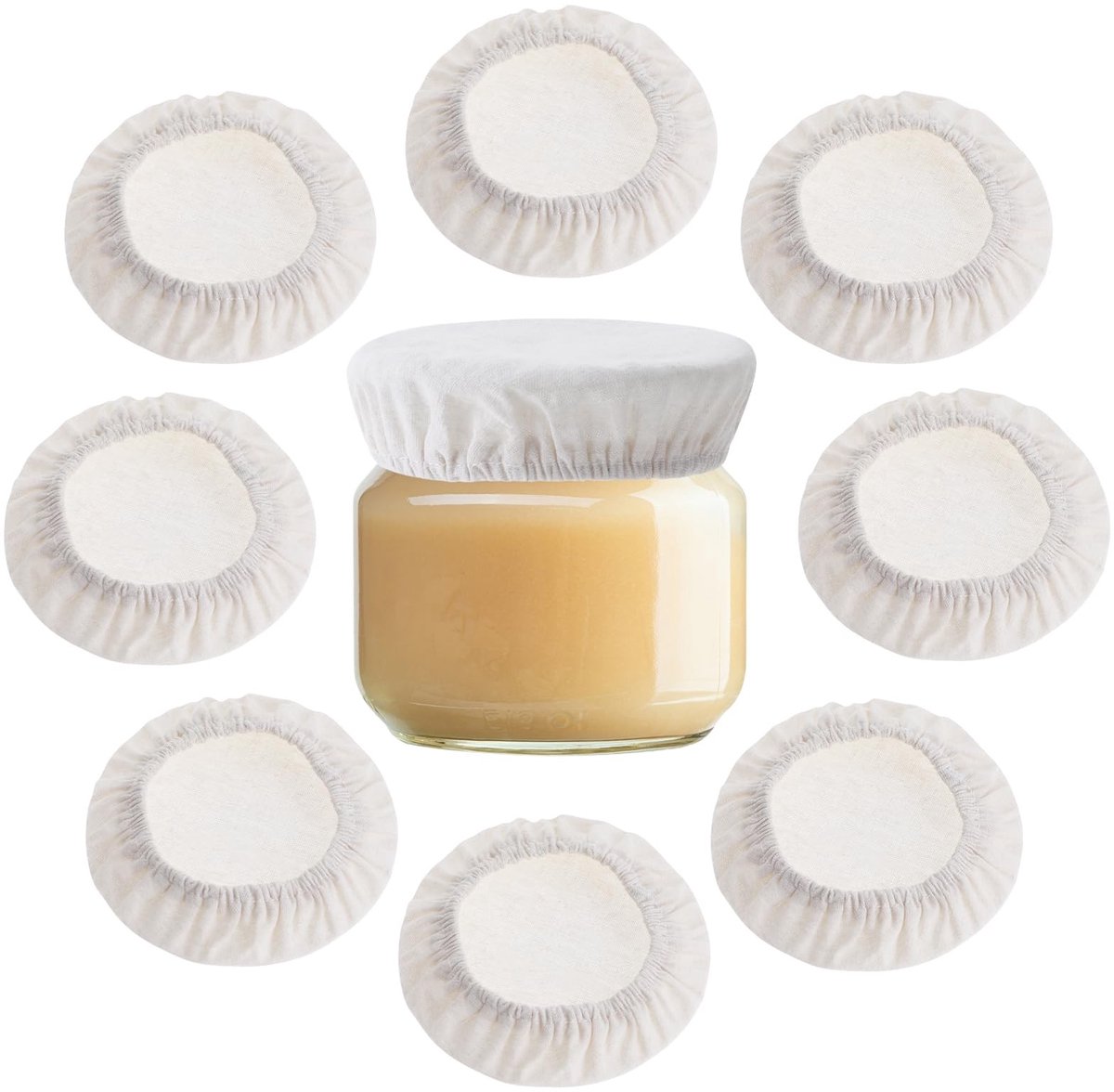 Dailygoody - Zuurdesem Starter - Herbruikbare Pot Hoes - Ademend Katoen - Grijs - Duurzaam en Praktisch - Geschikt voor 3-4 Inch Potten