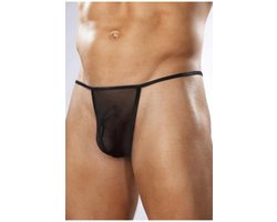 Transparante heren string in het zwart - Comfortabel en stijlvol transparant ondergoed voor heren - Verkrijgbaar in maat XS, S, M, L, XL, XXL, XXXL en 4XL
