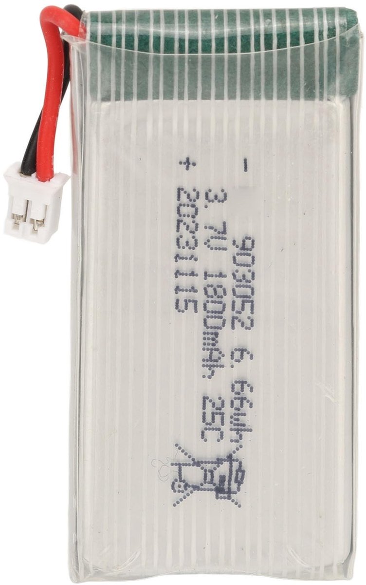 Dailygoody - Drone-batterij - 3,7 V 1800 mAh - Lange levensduur - PH2.0-stekker - Li-polymeerbatterij - Geschikt voor X5SW-drone - 903052
