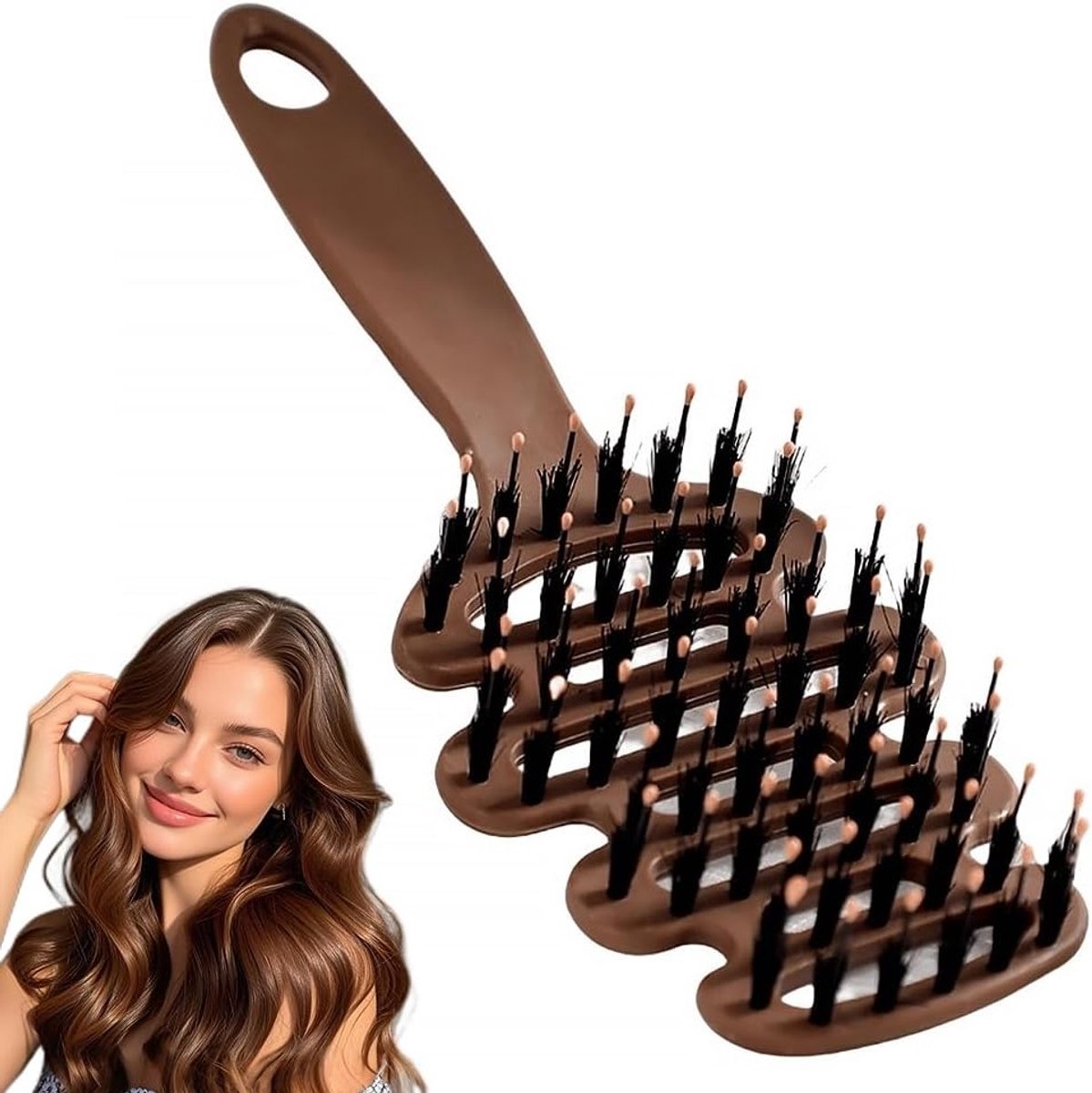 Volume Borstel voor Haarstyling - Perfect voor Lang, Fijn, Dikker en Krullend Haar