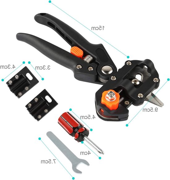 2-in-1 Tuin Fruitboom Enten Schaar, Enten Schaar, Ratel Schaar Set, Professioneel Met één Hand Ent Snijgereedschap Voor Tuin, Bloemen, Boom, Plantentakken, Tuin Enten van Shengda. — afbeelding 3