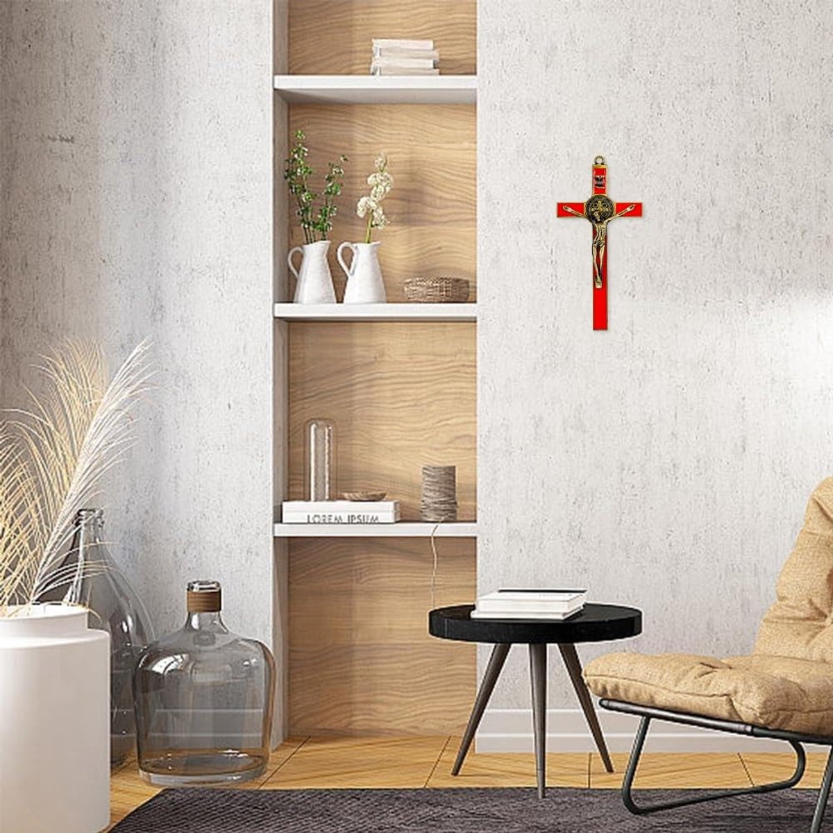 Dailygoods - Antiek Metaal Kruisbeeld voor Muurdecoratie
