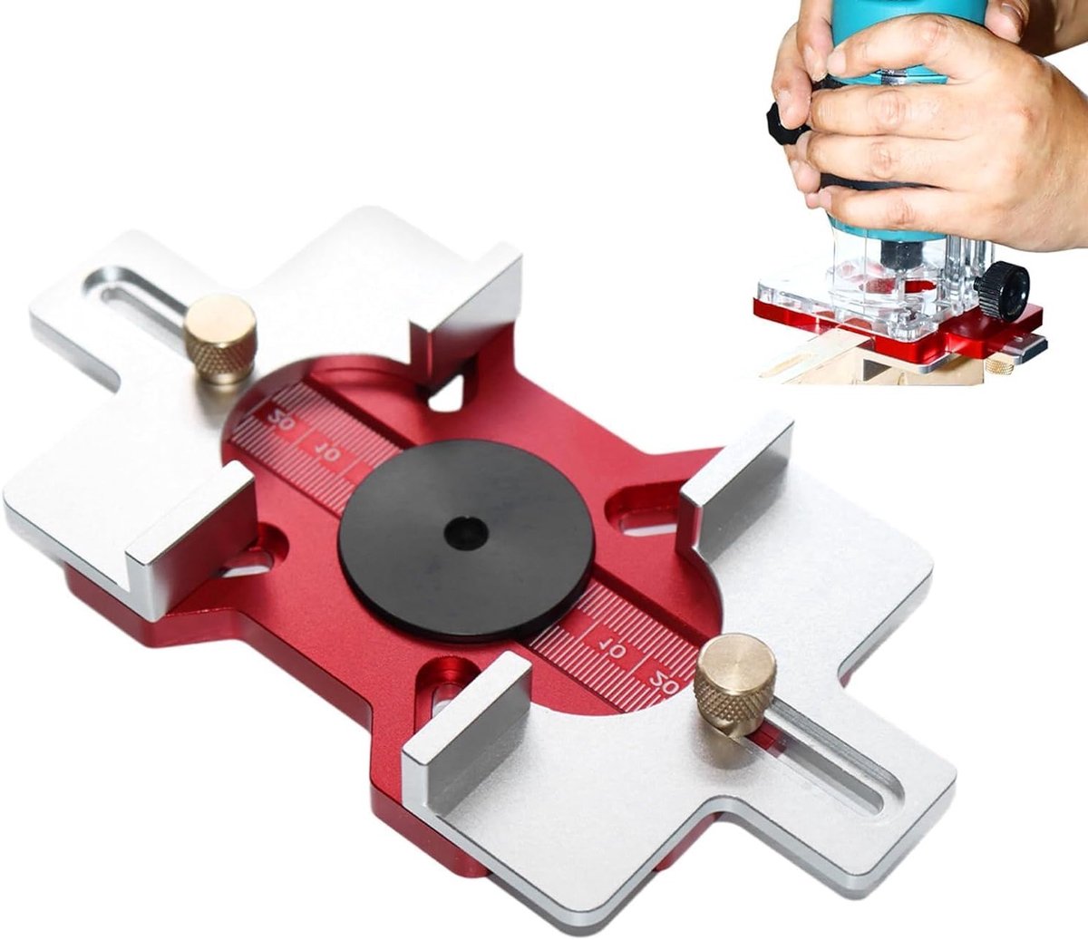 2-in-1 Houtfrezer met Verstelbare Snijdiepte, Slotted Finder en Router Basis voor Precisiewerk en Houtbewerking