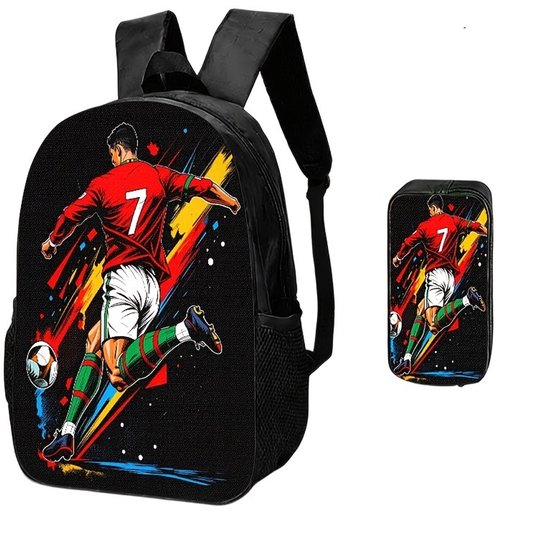 Voetbal Rugzak | Ronaldo Rugtas | Rugzak Meisje | Rugzak Jongens | Mooie rugzakken met Voetbal | Voetbal Pakket | 20 liter | Kinder Rugzak