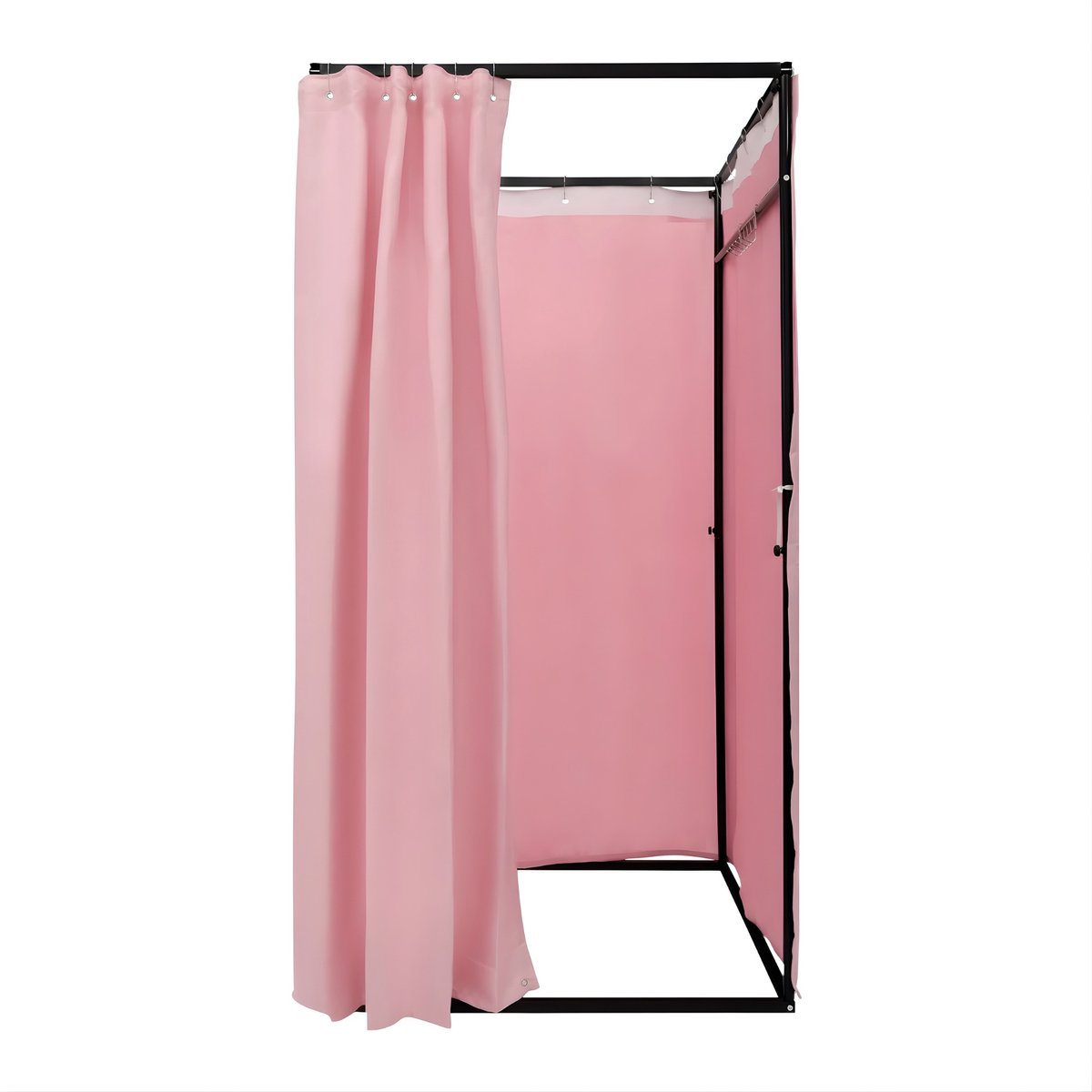 Happiq Pashokje – Voor Kledingwinkels & Malls – Vrijstaand Kleedhokje / Dressing Room – 100×100×200 cm – Roze