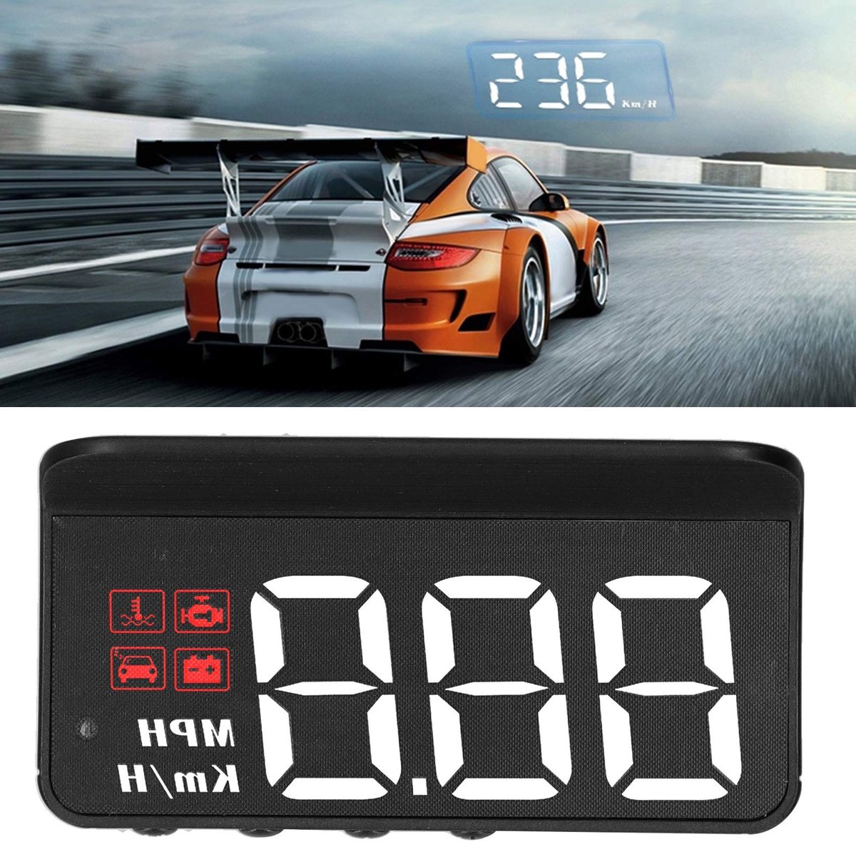 Dailygoods - Dailygoody OBD2 Head-Up Display - Snelheidsmeter - Multifunctioneel - Compact formaat - Vermoeidheid herinnering - Voorruit projector - Geschikt...