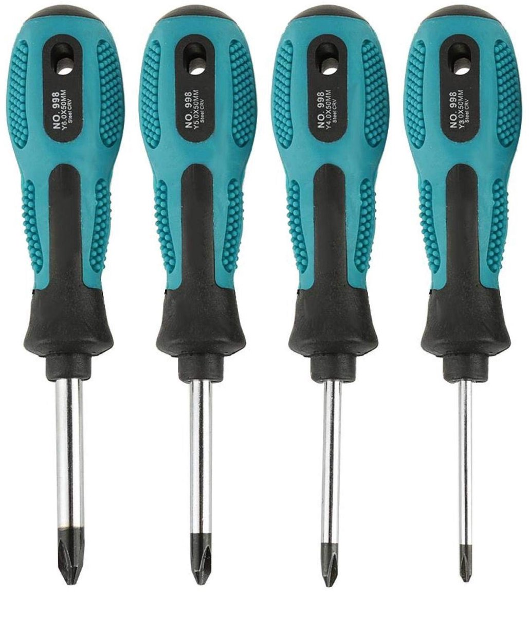 Dailygoods - Y-type Schroevendraaier Set van 4 Delig met Magnetisch Handgereedschap