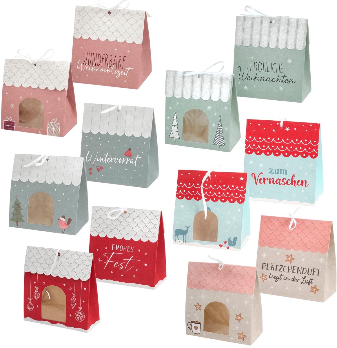 Dailygoods - Set van 6 Gebak- en Bonbondoosjes met Kijkvenster