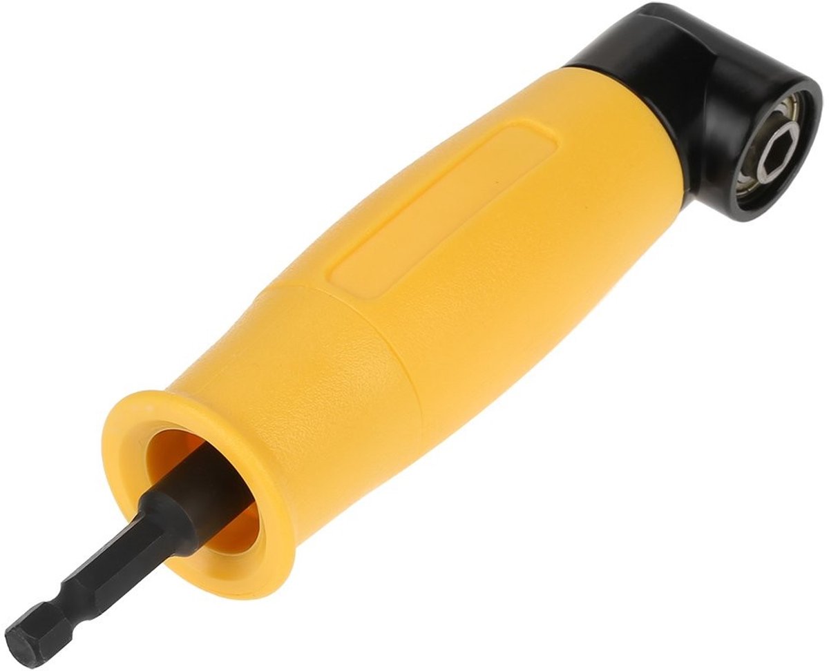 Dailygoods - Dailygoody - 90° Hoekverlenging Schroevendraaier - Gele Adapter voor Krappe Ruimtes - Handig voor moeilijk bereikbare plekken - Perfect voor klus
