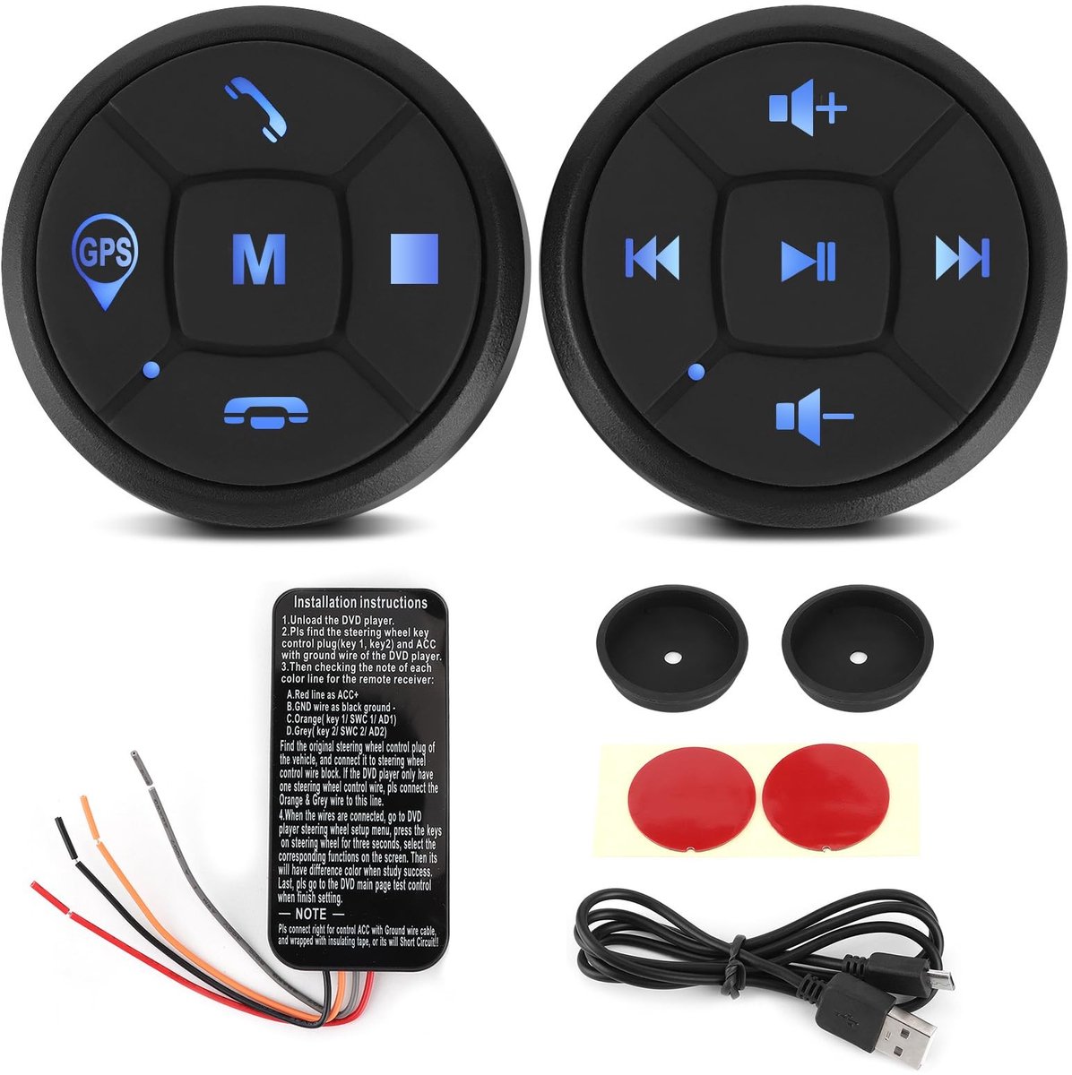 Dailygoody - Auto Afstandsbediening Stuurwiel - Draadloze Controle - Eenvoudige Installatie - GPS en Muziekvolume - Handige Schakelaar - Geschikt voor