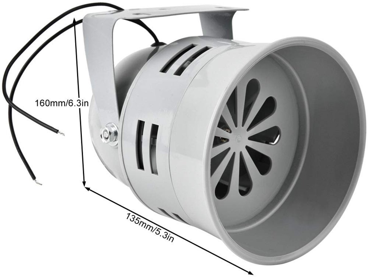 Dailygoody - Elektrische Motor Aangedreven Alarm - 120 Decibel Sirene - Veiligheidssystemen - Grijs - Brandalarm - Ideaal voor Huisbeveiliging - Wandm.