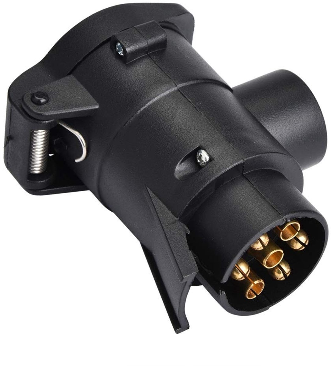 Dailygoody - Trailer Plug Adapter - 7 tot 13 Pin - Betrouwbare Aansluiting - Zwart - Trekhaak Connector - Ideaal voor Caravans en Aanhangwagens - 12V