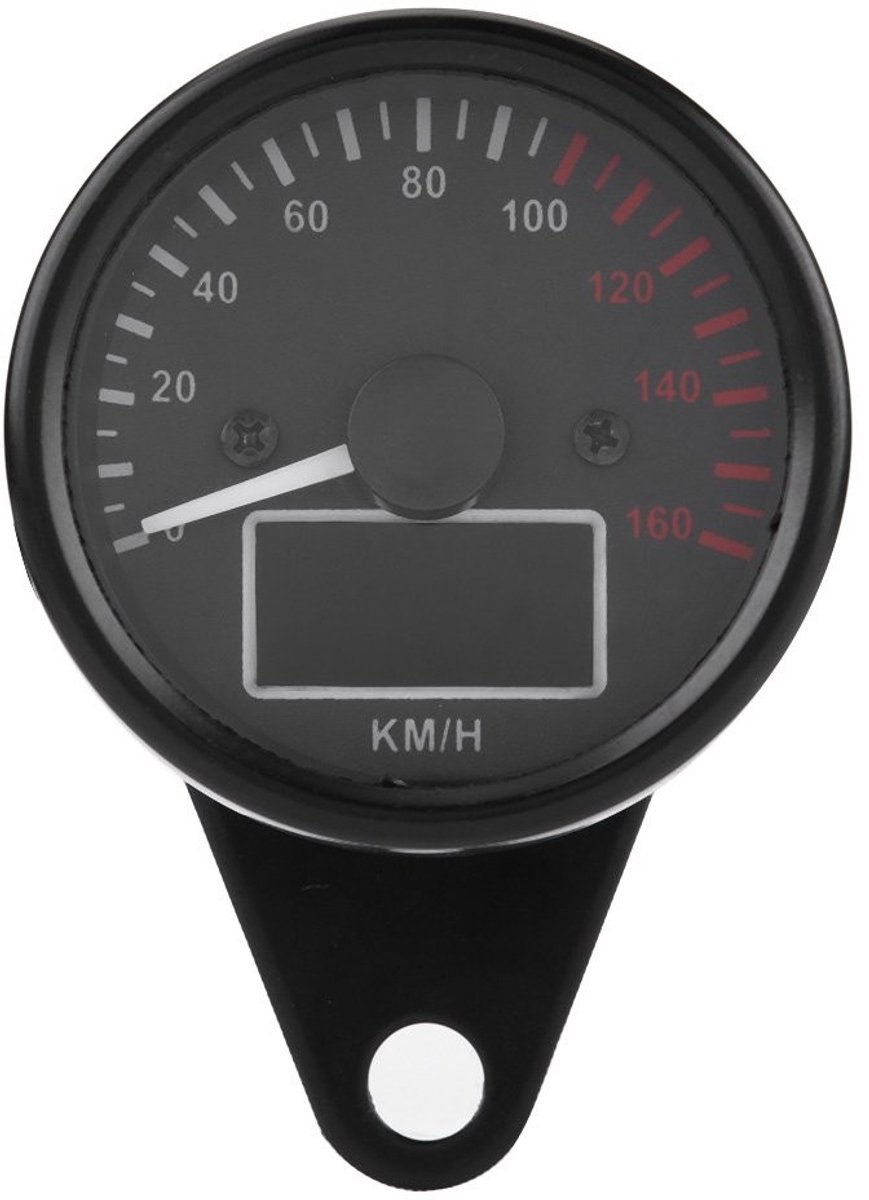 Dailygoody - Universele motorfiets kilometerteller - Digitale snelheidsmeter - Waterdicht en robuust - Zwart - Toerenteller - Geschikt voor motorfiets...