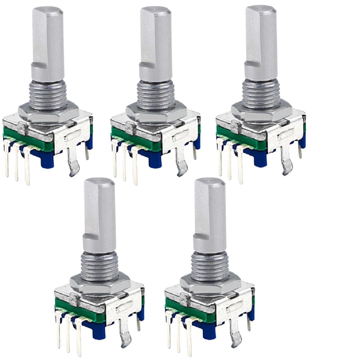Dailygoody - Roterende Encoder - Digitale Potentiometer - Met Drukknop - Blauw - 5-Pins Encoder - Geschikt voor Elektronische Toepassingen - Gree