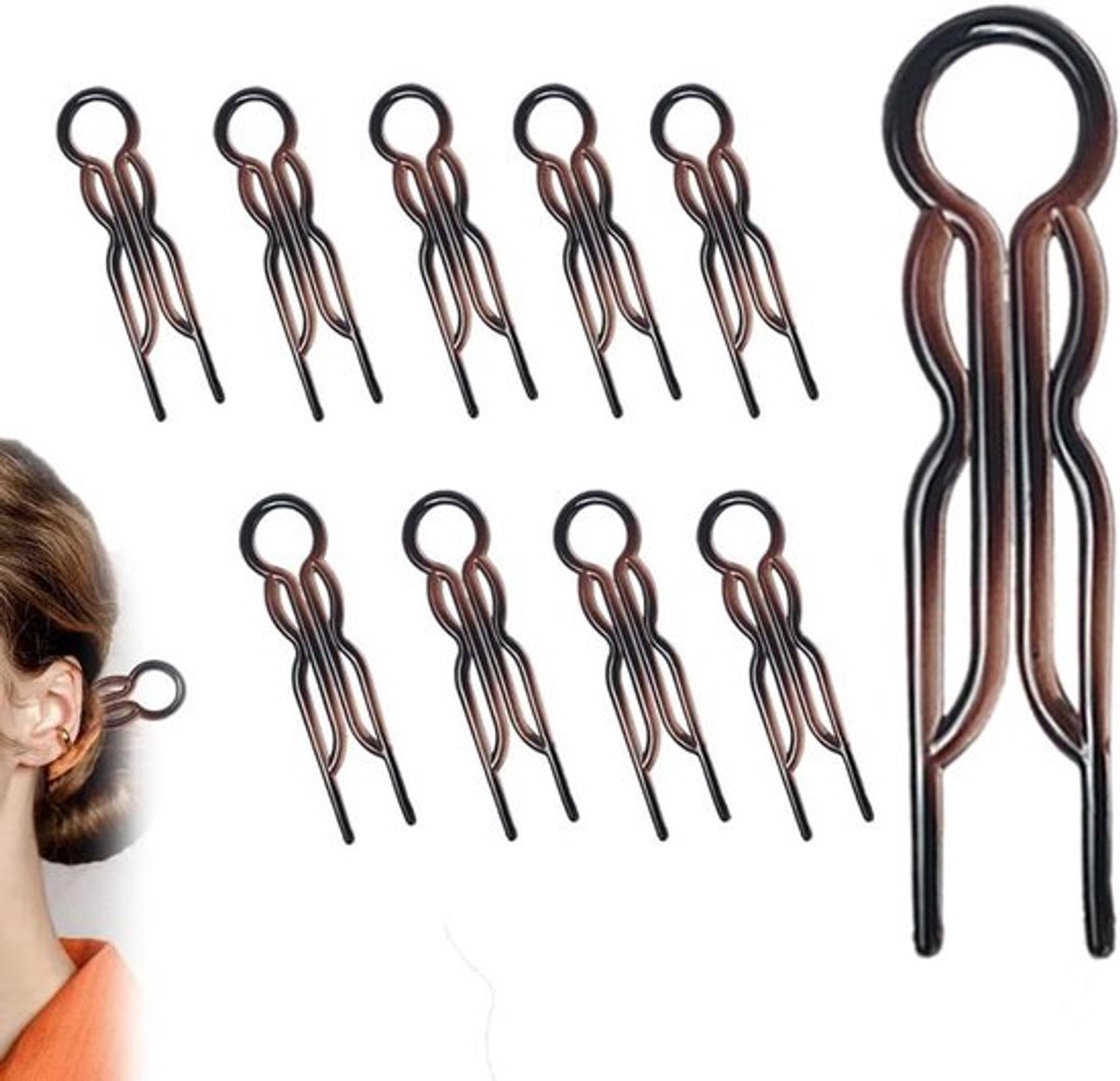 Set van 10 Magic Grip Haarspelden - Anti-slip Haarclips voor Dames
