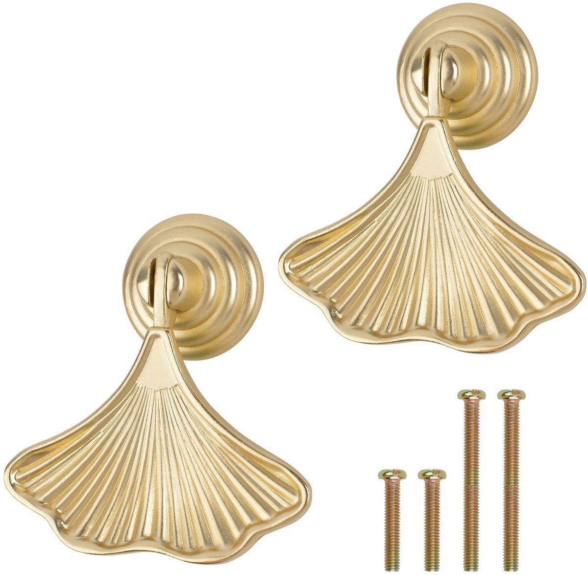 Dailygoody - Ginkgo Bladvormige knophandgrepen - Hardwarelade handvat - Gouden druppelhanger - Kastaccessoires - Elegante handgrepen - Geschikt voor k