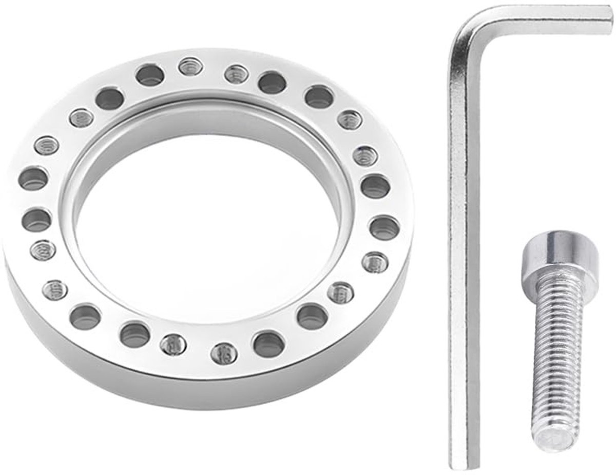 Dailygoods - Dailygoody - Stuurwielnabe Adapter - Racing Spacer Pad - Zilver - Stuurwielafstandshouder - Geschikt voor Universieel - 86mm