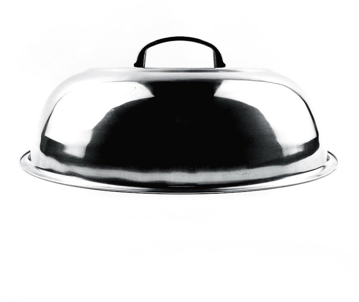Dailygoods - Roestvrij Stalen Wokdeksel 32 cm met Hoge Boog en Multifunctioneel Ontwerp