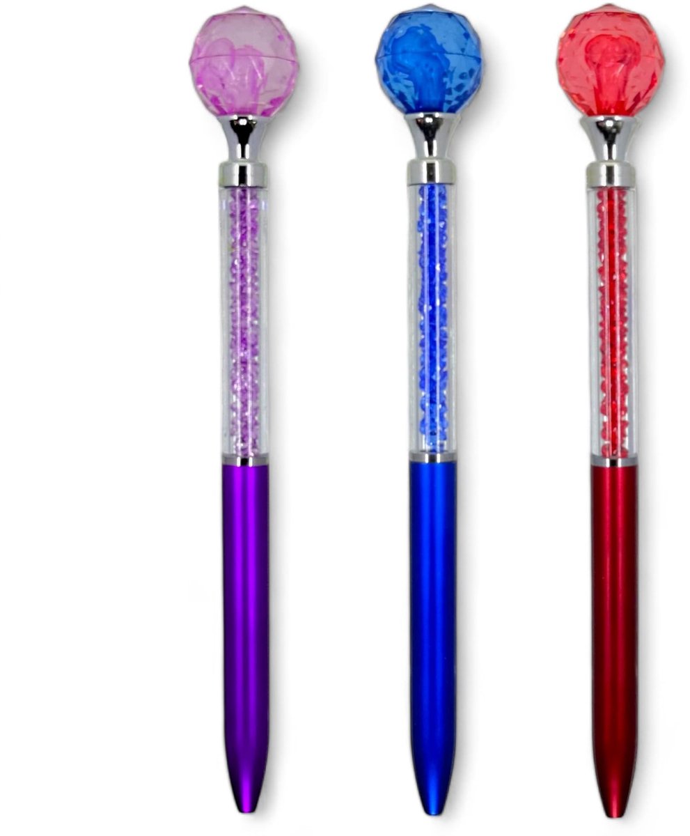 Dailygoods - Dailygoody - Glanzende diamantbalpen - Elegante schrijfinstrument - Zwart - Acryl-kristalsteenpen - Perfect voor kantoor en school - 16,5 cm
