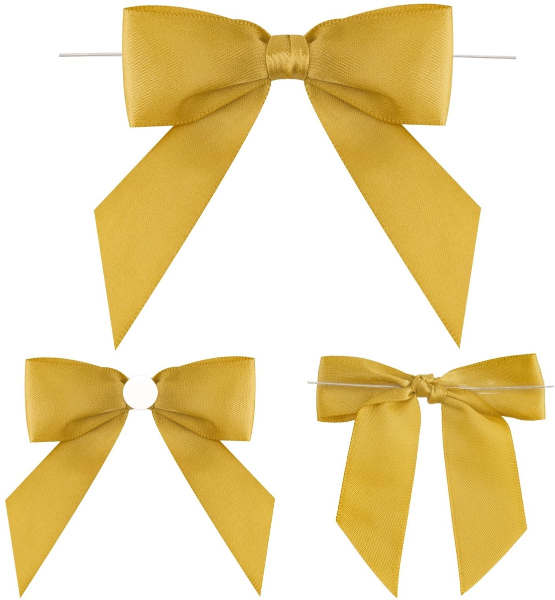 Dailygoods - Dailygoody - Gouden strikken - Cadeaustrikken - Zelfklevend - Satijn - Knutselen - Perfect voor geschenkverpakking - 50 stuks