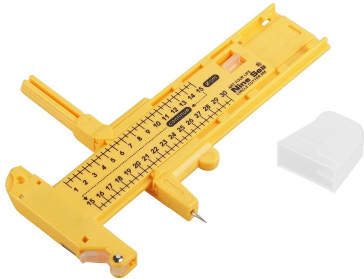 Dailygoods - Dailygoody - Cirkel Snijder - Cirkelvormige Snij-tool - Creatief en veelzijdig - Geel - Knutselgereedschap - Perfect voor hobbyisten - Gebruiksvriende